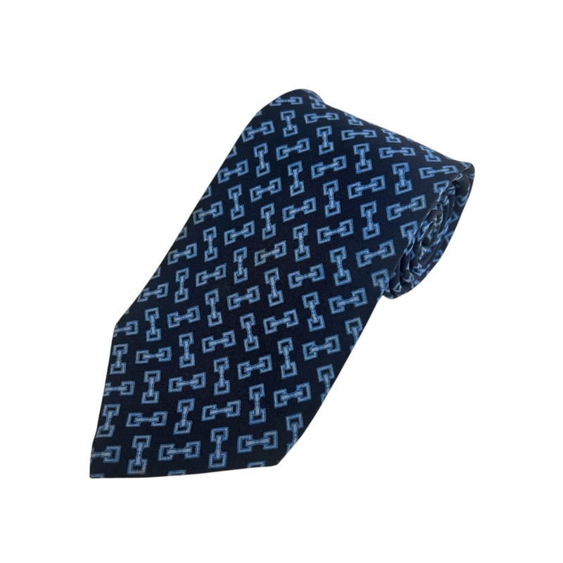 Celine 藍雙鎖領帶(中古)-0