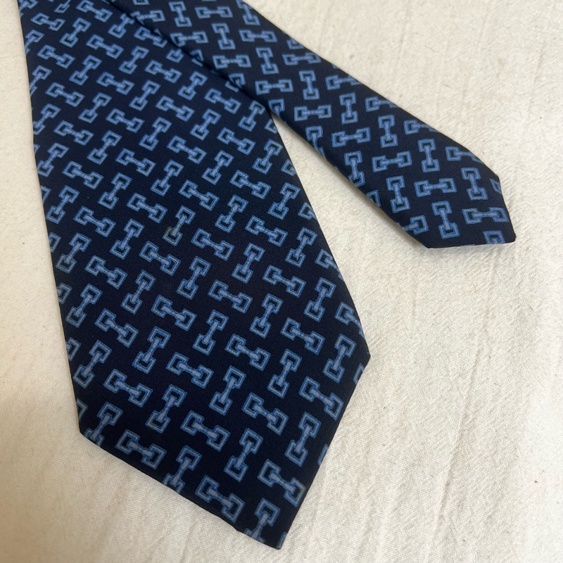 Celine 藍雙鎖領帶(中古)-4