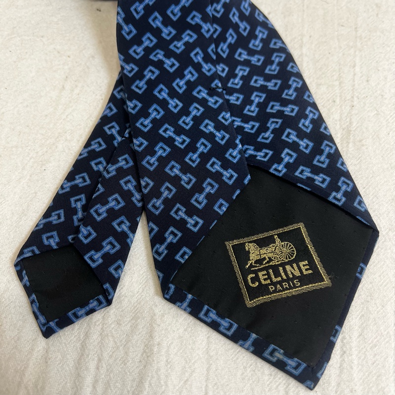Celine 藍雙鎖領帶(中古)-6