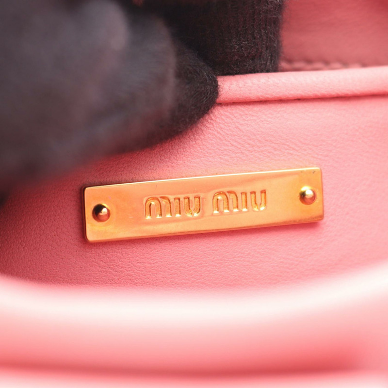 Miu Miu MATELASSE 肩背包 手袋 皮革 粉紅色 二手 女士-3