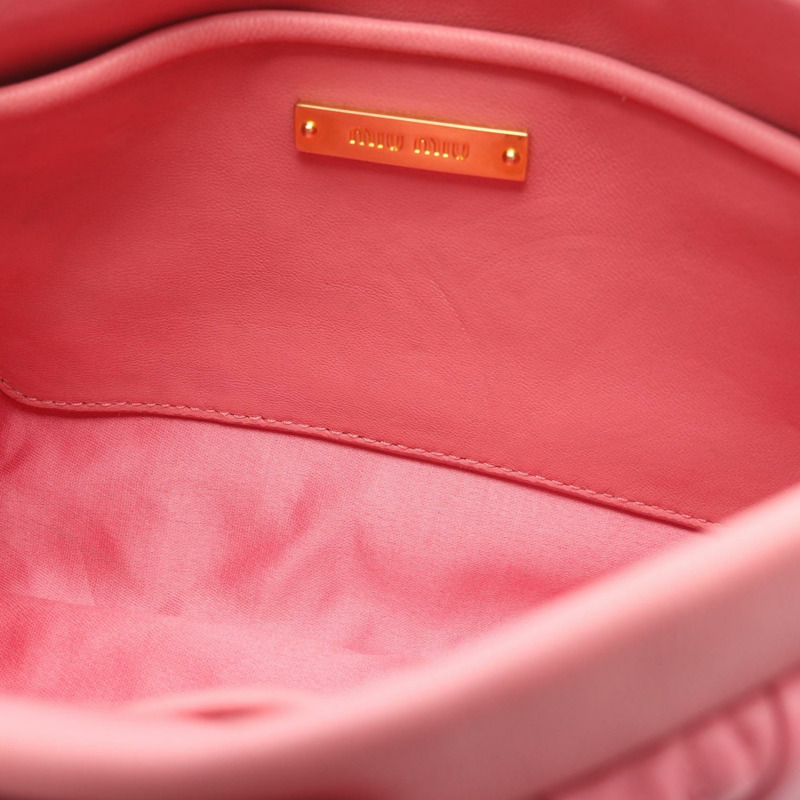 Miu Miu MATELASSE 肩背包 手袋 皮革 粉紅色 二手 女士-6