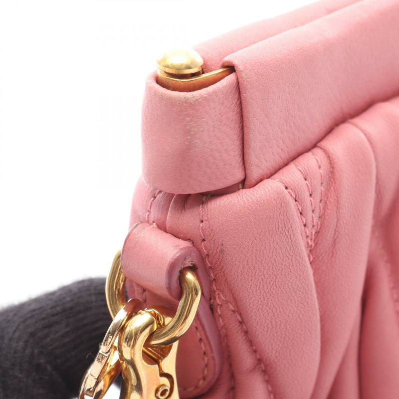 Miu Miu MATELASSE 肩背包 手袋 皮革 粉紅色 二手 女士-8