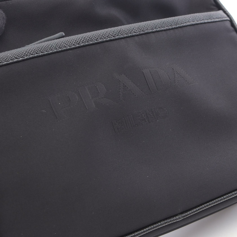 PRADA TESSUTO+SAFFIANO 肩背包 尼龍 Saffiano 皮革 黑色 二手 女士-6