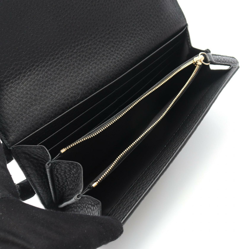 GUCCI GG Emblem Continental 雙折皮夾 815922AAEEM1000 皮革黑色全新-2