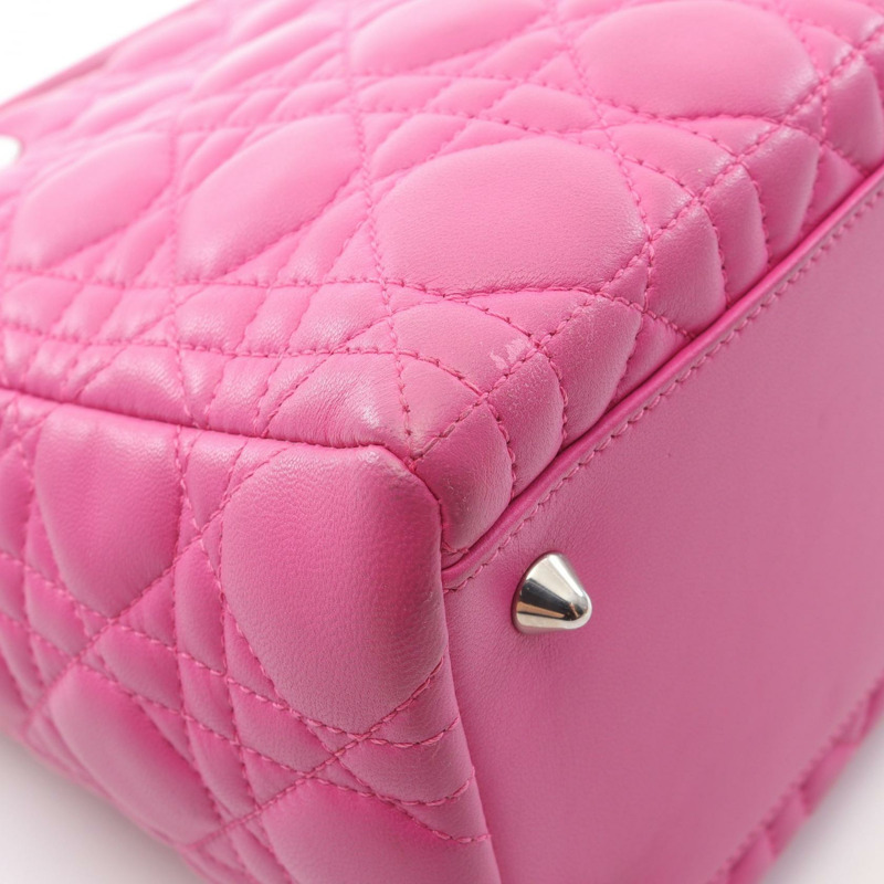 Christian Dior LADY DIOR Cannage 肩背包，粉紅色皮革，二手女款-5