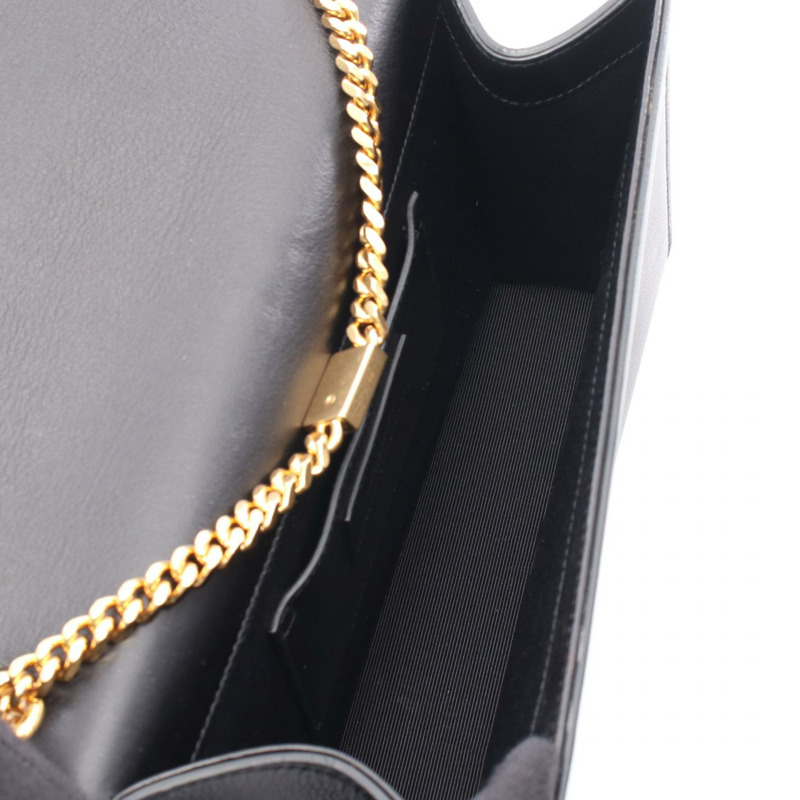 SAINT LAURENT Kate 中型鏈條單肩包 364051 皮革 黑色 二手 女士-2