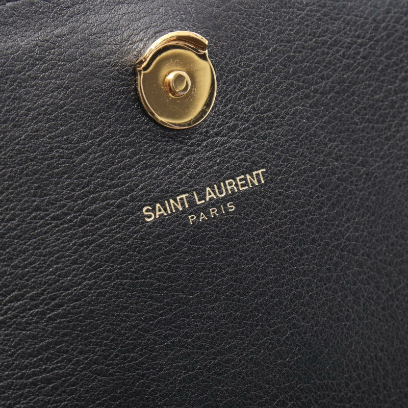 SAINT LAURENT Kate 中型鏈條單肩包 364051 皮革 黑色 二手 女士-3