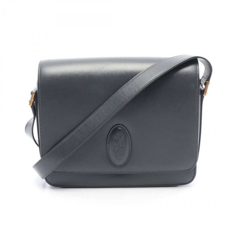 SAINT LAURENT LE61 斜背包 568568 皮革 灰色 二手 女款-0