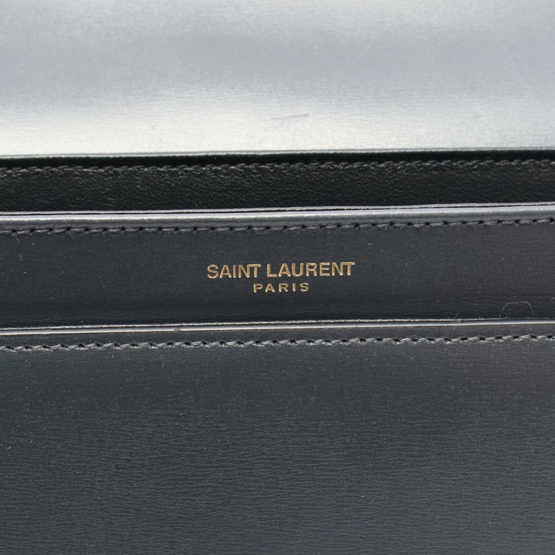 SAINT LAURENT LE61 斜背包 568568 皮革 灰色 二手 女款-3