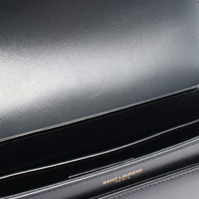 SAINT LAURENT LE61 斜背包 568568 皮革 灰色 二手 女款-4
