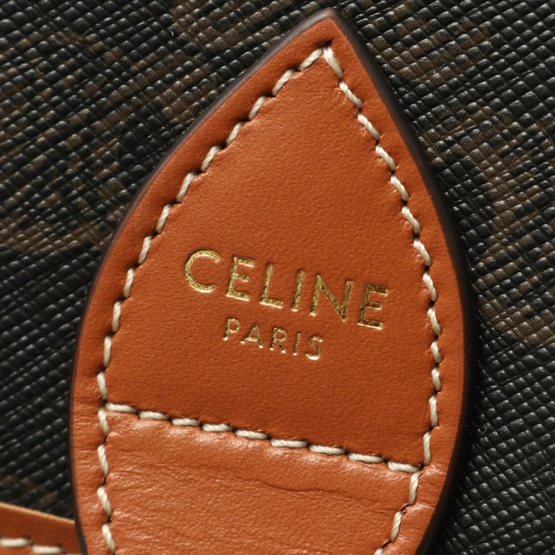 CELINE Folco 中型 Triomphe 單肩包 191502BZJ.04LU 帆布皮革 黑色-3