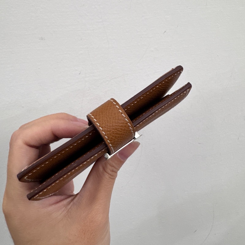 Hermes Bearn 金棕銀Epsom零錢卡包 近全新-4