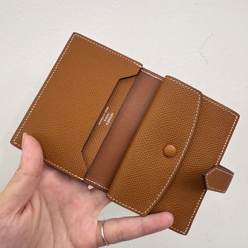Hermes Bearn 金棕銀Epsom零錢卡包 近全新-6