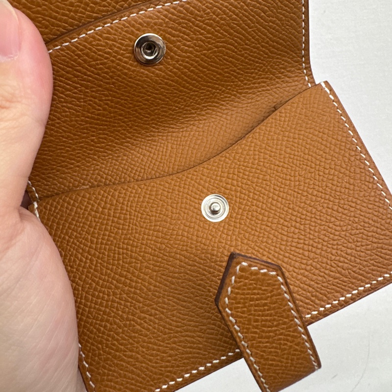 Hermes Bearn 金棕銀Epsom零錢卡包 近全新-7