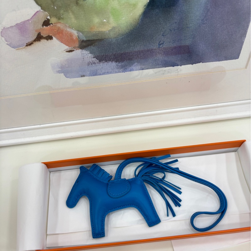 Hermes 藍色小馬掛飾 D刻-0