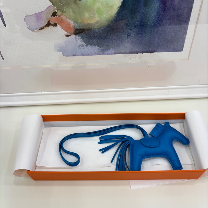 Hermes 藍色小馬掛飾 D刻-1