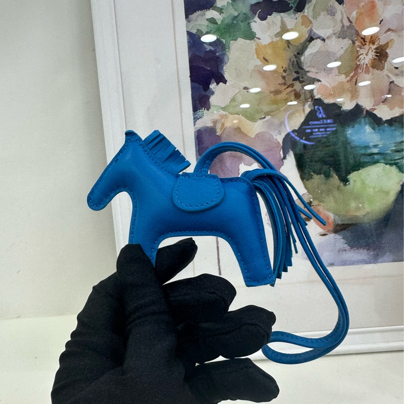 Hermes 藍色小馬掛飾 D刻-2