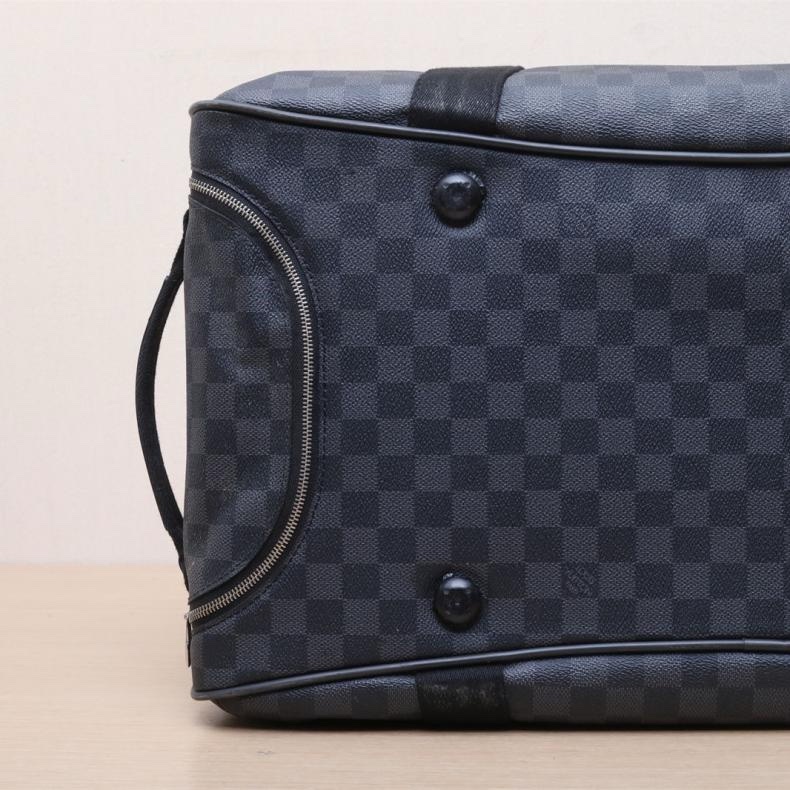 LOUIS VUITTON(路易威登)  黑色 PVC 2017 棋盤格拉杆箱-3