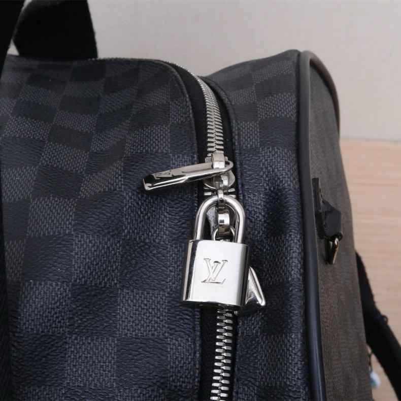 LOUIS VUITTON(路易威登)  黑色 PVC 2017 棋盤格拉杆箱-5