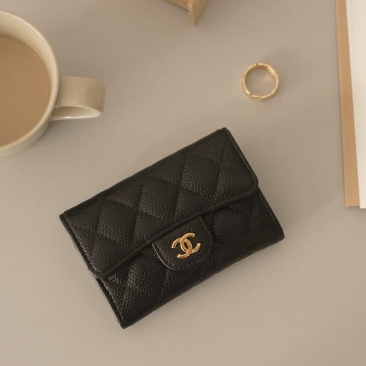 香奈兒 CHANEL 25b 新款 單層帶拉鍊卡包-1