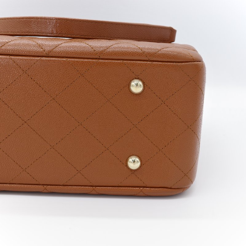 專櫃232,000 🌟 超新（晶片款 🈶️購證配件超全）CHANEL 香奈兒 焦糖棕色 荔枝牛皮 玫瑰金 雙C 電腦包 單肩包-3