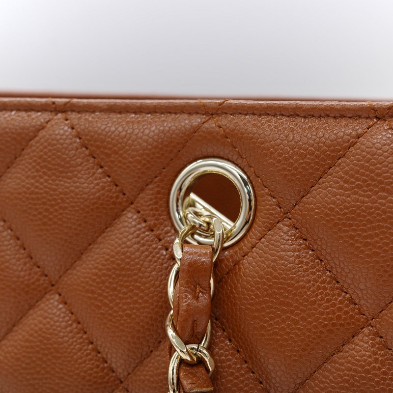 專櫃232,000 🌟 超新（晶片款 🈶️購證配件超全）CHANEL 香奈兒 焦糖棕色 荔枝牛皮 玫瑰金 雙C 電腦包 單肩包-16