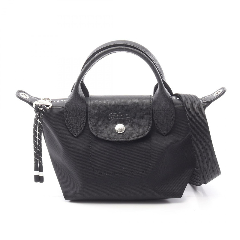 Longchamp Le Pliage Energy XS 單肩手提包 001 帆布皮革 黑色 全新-0