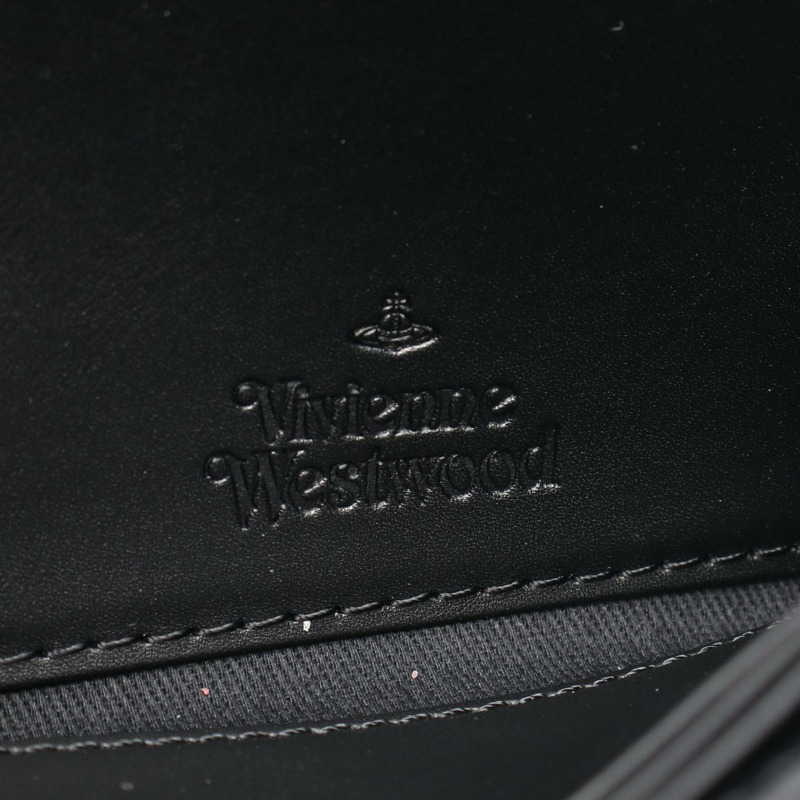 Vivienne Westwood ANNIE LONG 皮夾 Orb 對折皮夾 51060056S000RN405 純素皮革 黑色 全新 女士-3