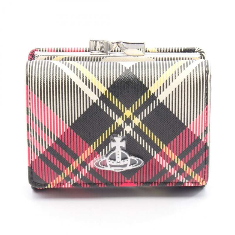 Vivienne Westwood 小號框架皮夾 Orb 三折皮夾 51010018S0012O101 PVC 塗層帆布 粉紅色 黑色 多色-0