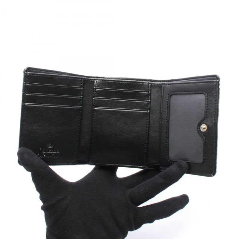 Vivienne Westwood 小號皮夾 Orb 三折皮夾 51010018US001KD101 PVC塗層帆布 棕色 多色 NE-2