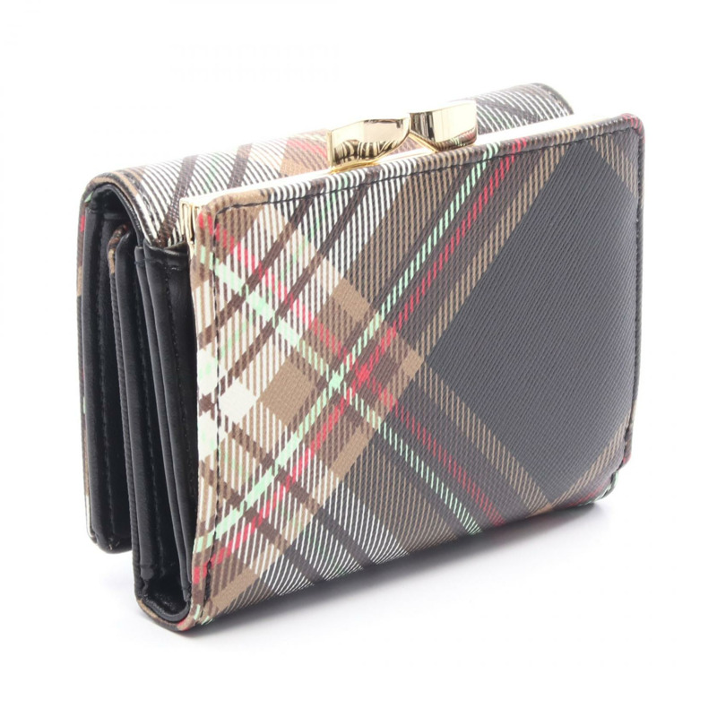 Vivienne Westwood 小號框架皮夾 Orb 三折皮夾 51010018US001KD101 PVC 塗層帆布 棕色 多色 NE-1