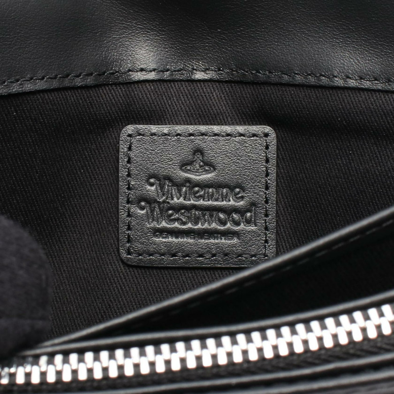 Vivienne Westwood 雙折長款皮夾 51060025L0040N402 Saffiano 黑色二手-3