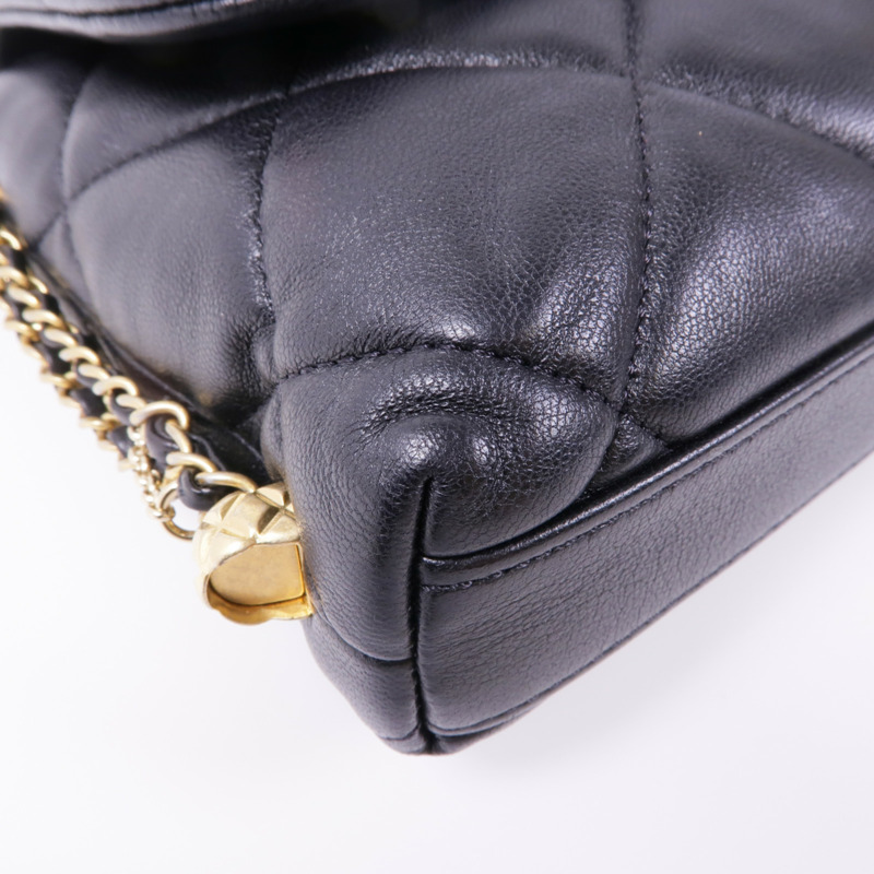 CHANEL 羊皮皮革Chain Shoulder Bag金扣鏈帶肩背袋-5