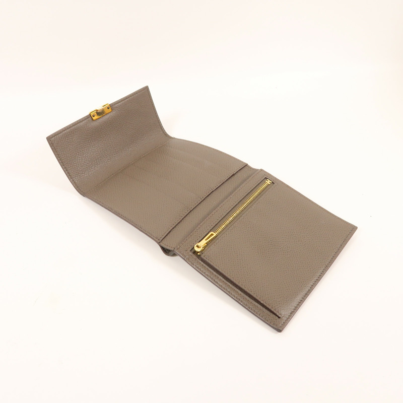 HERMES Epsom皮革Clic Wallet金扣錢包Etain-4