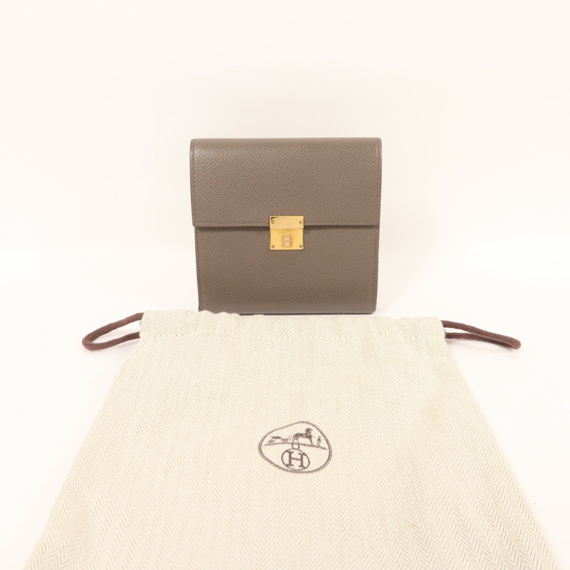 HERMES Epsom皮革Clic Wallet金扣錢包Etain-8