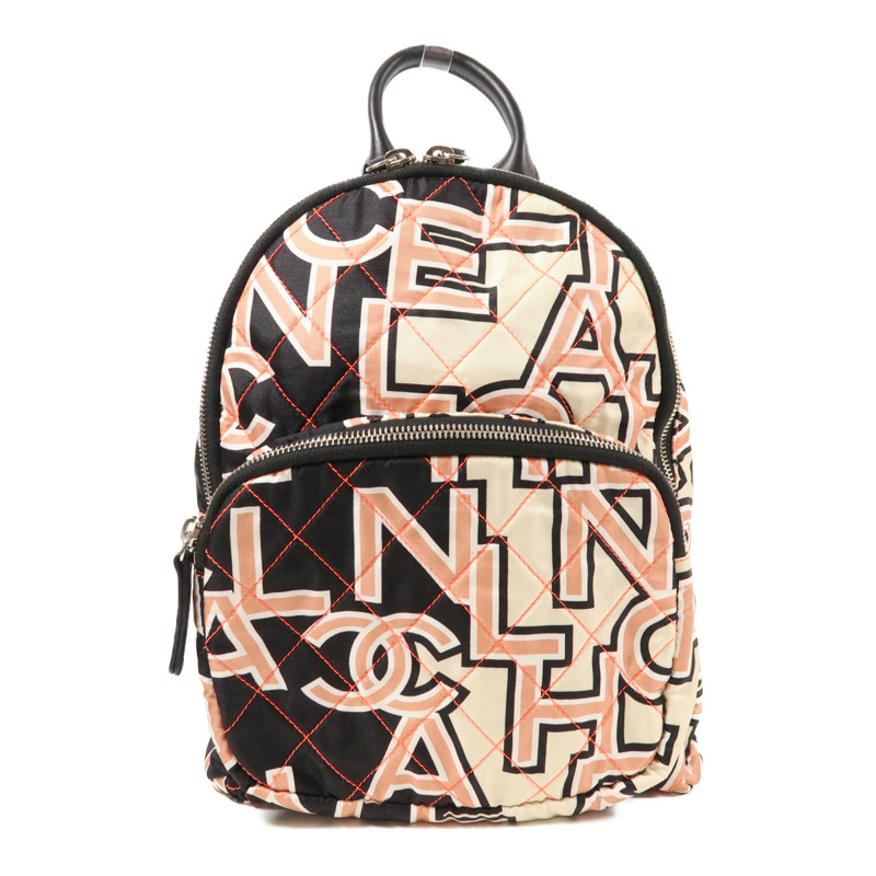 CHANEL 尼龍Backpack銀扣背包-0