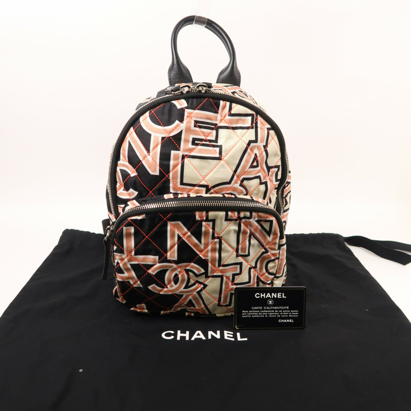 CHANEL 尼龍Backpack銀扣背包-9