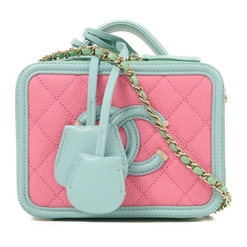 CHANEL 牛皮皮革Vanity Case金扣手挽肩背兩用袋-0