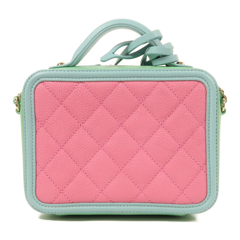 CHANEL 牛皮皮革Vanity Case金扣手挽肩背兩用袋-1