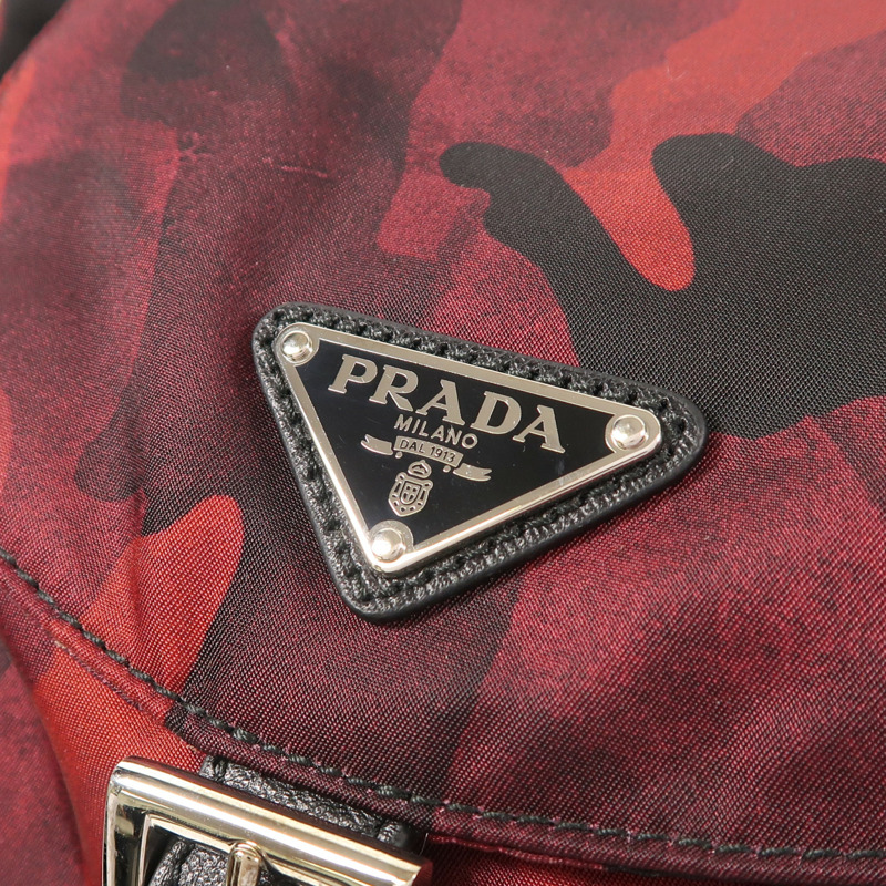 PRADA 尼龍Backpack銀扣背包-8