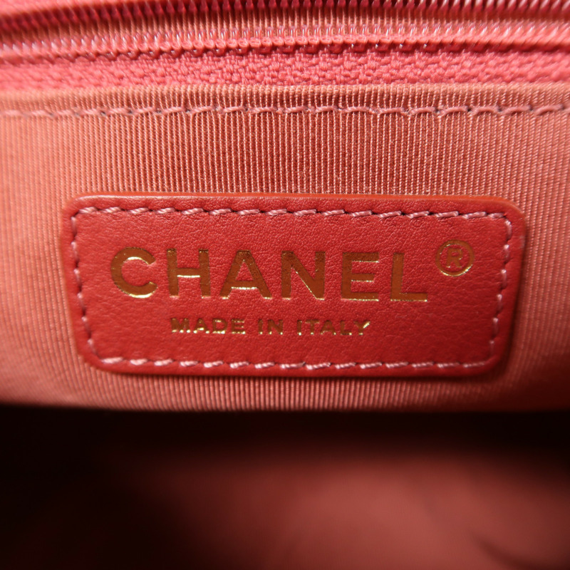 CHANEL 牛皮皮革Chain Shoulder金扣鏈帶肩背袋-5