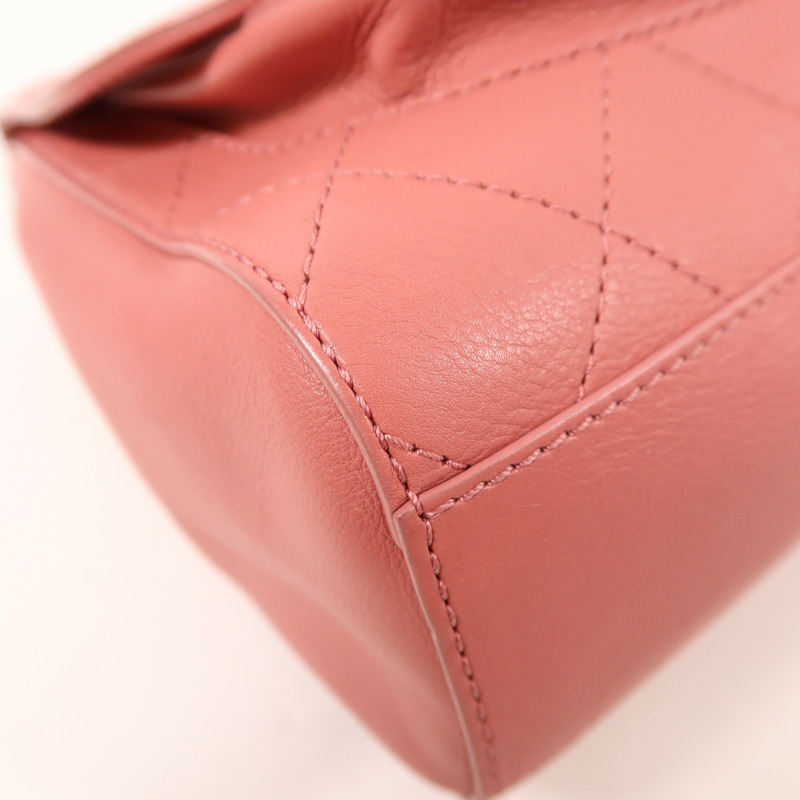 CHANEL 牛皮皮革Chain Shoulder金扣鏈帶肩背袋-12