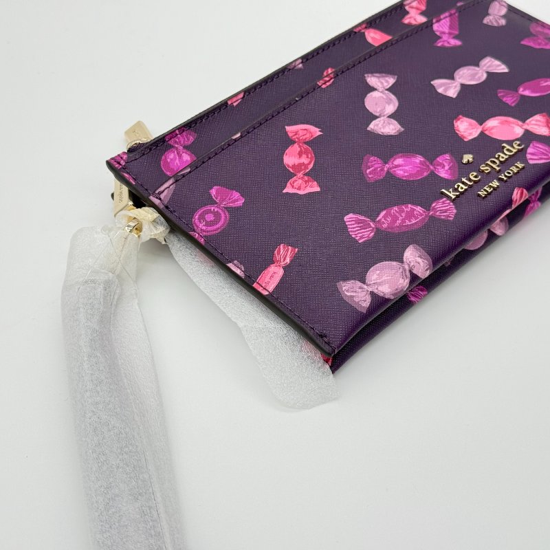 KATE SPADE 糖果印花 皮革 手拿包 護照包 多卡位 大容量 (適合旅遊使用)-3