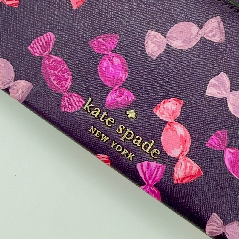 KATE SPADE 糖果印花 皮革 手拿包 護照包 多卡位 大容量 (適合旅遊使用)-5