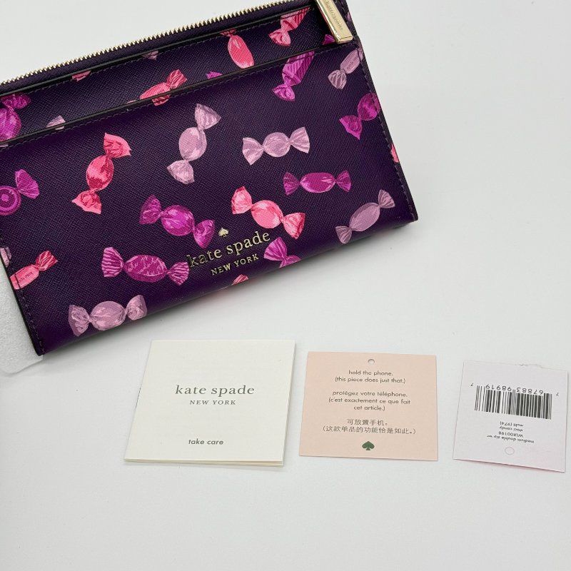 KATE SPADE 糖果印花 皮革 手拿包 護照包 多卡位 大容量 (適合旅遊使用)-6