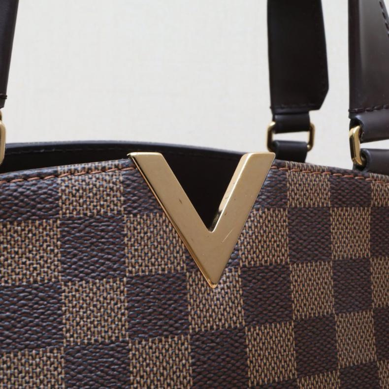 LOUIS VUITTON(路易威登) Kensington Bowling 保齡球包 棕色棋盤格 PVC 2016-5