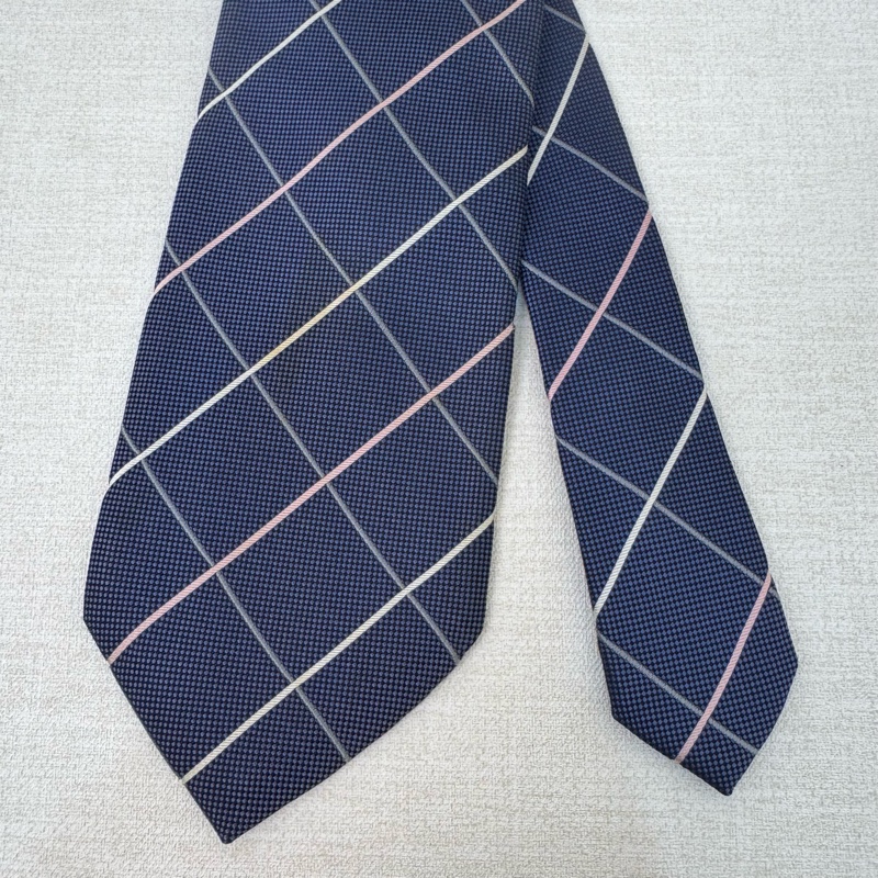 Burberry 藍格紋 領帶 領結 絲綢(中古)-1