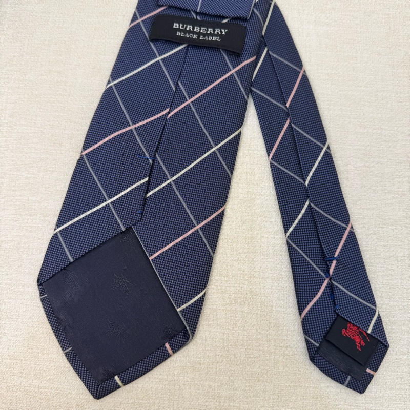 Burberry 藍格紋 領帶 領結 絲綢(中古)-2