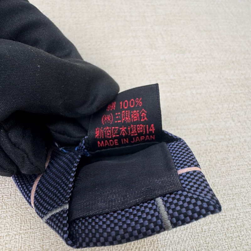 Burberry 藍格紋 領帶 領結 絲綢(中古)-6