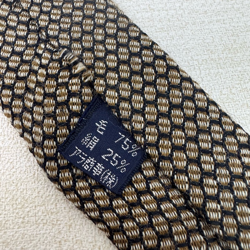 Burberry 棕紅 網格小刺繡 領帶 領結 （中古）-6